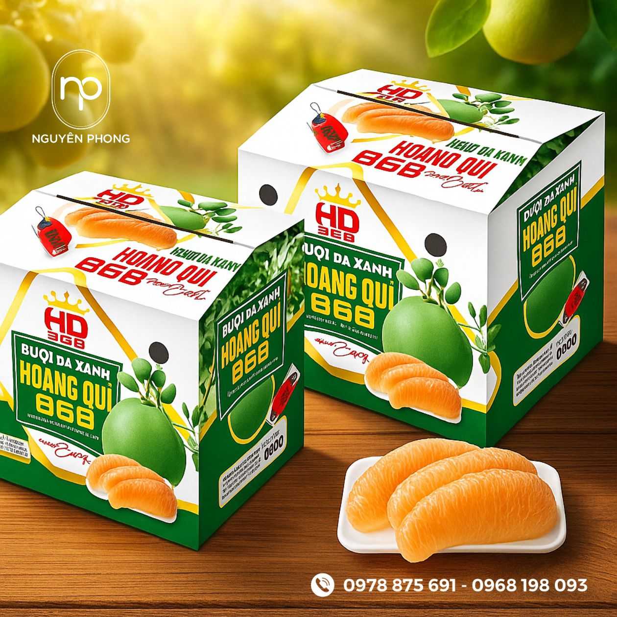 Mẫu in thùng carton đựng bưởi da xanh